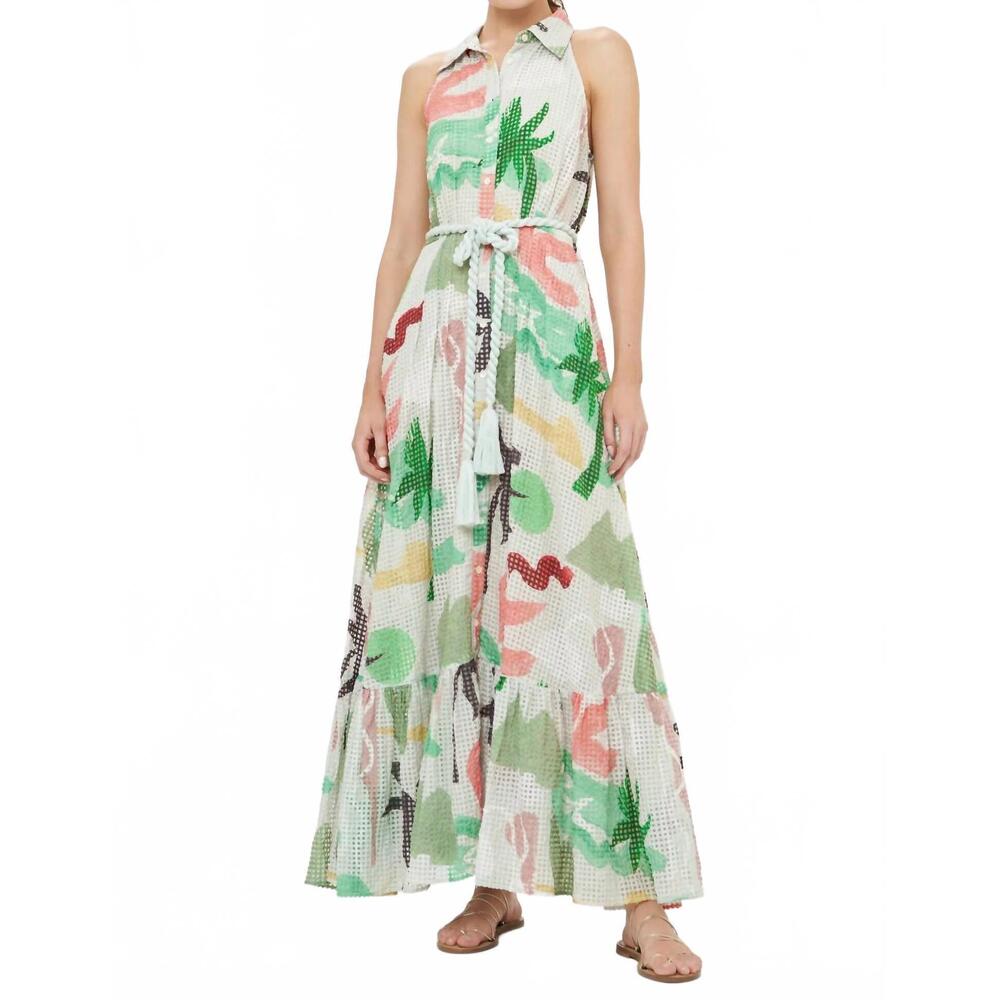 NEW OLIPHANT sleeveless maxi shirt dress in paradiso petal - Picture 1 of 7